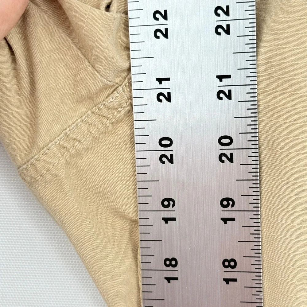 Eddie Bauer Cargo Pants Womens 8 Tan Ripstop Hiking Gorpcore Utilitarian Cropped
